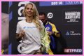 Ebanie Bridges strips down to bra and knickers for weigh in ahead of world title fight with Maria Cecilia Roman
